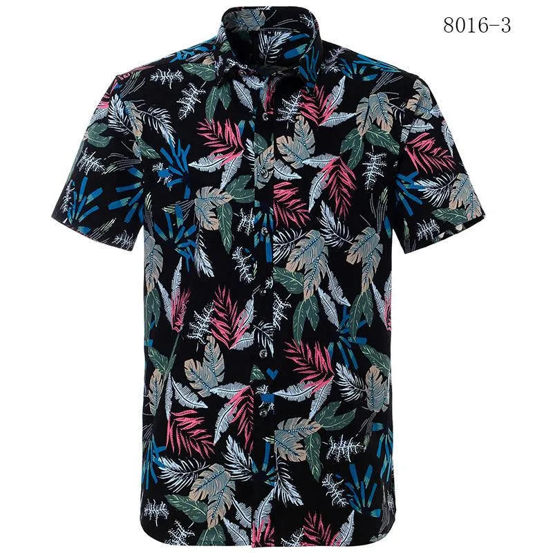 European Beach Printed Men's Short-Sleeved Shirt - Stylish Summer Wear
