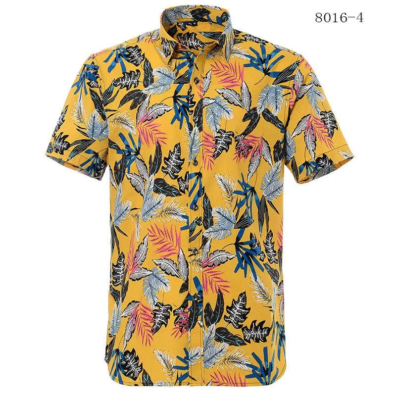 European Beach Printed Men's Short-Sleeved Shirt - Stylish Summer Wear
