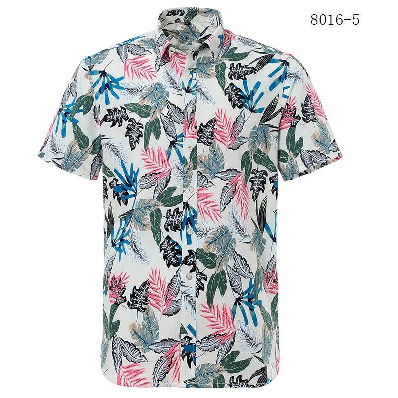 European Beach Printed Men's Short-Sleeved Shirt - Stylish Summer Wear