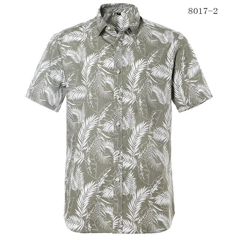 European Beach Printed Men's Short-Sleeved Shirt - Stylish Summer Wear