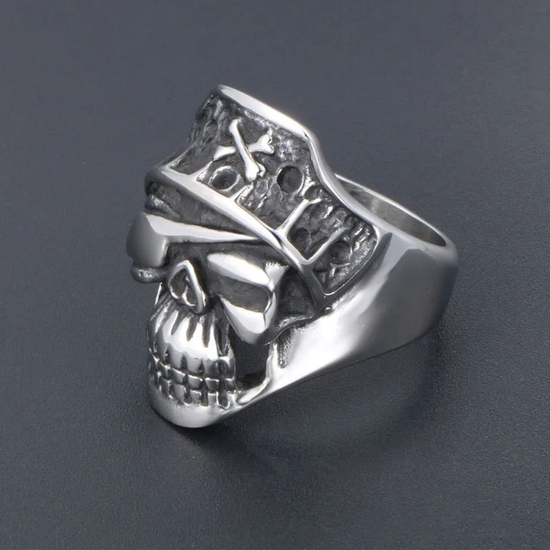 Exaggerated Mysterious Skull Ring for Men - Retro Punk Hipster Titanium Steel Jewelry