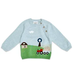 Farm Jacquard Knit Baby Pullover