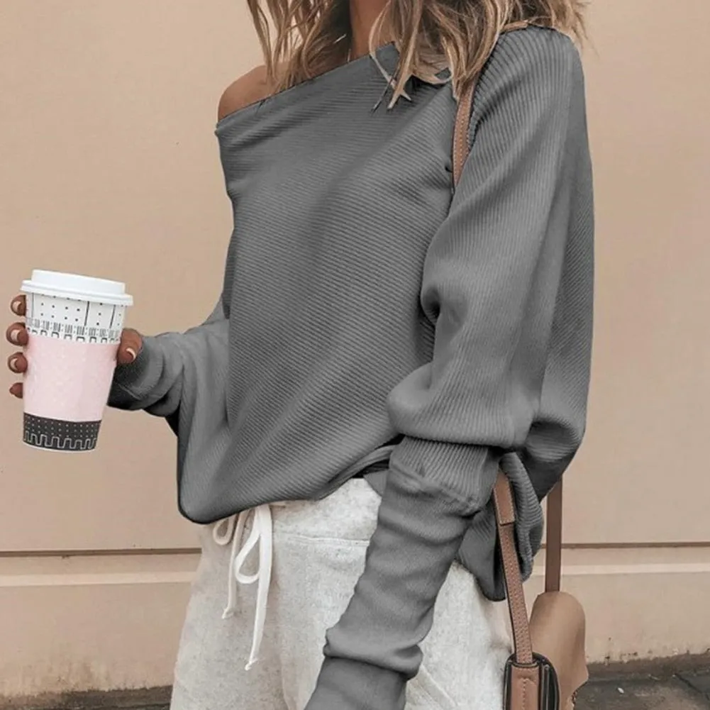 Fiona Sweater | Trendiger weicher schulterfreier Pullover
