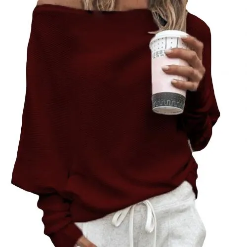 Fiona Sweater | Trendiger weicher schulterfreier Pullover