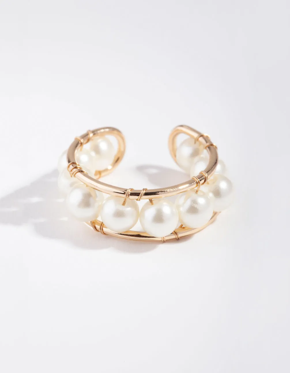 Gold Pearly Band Ring