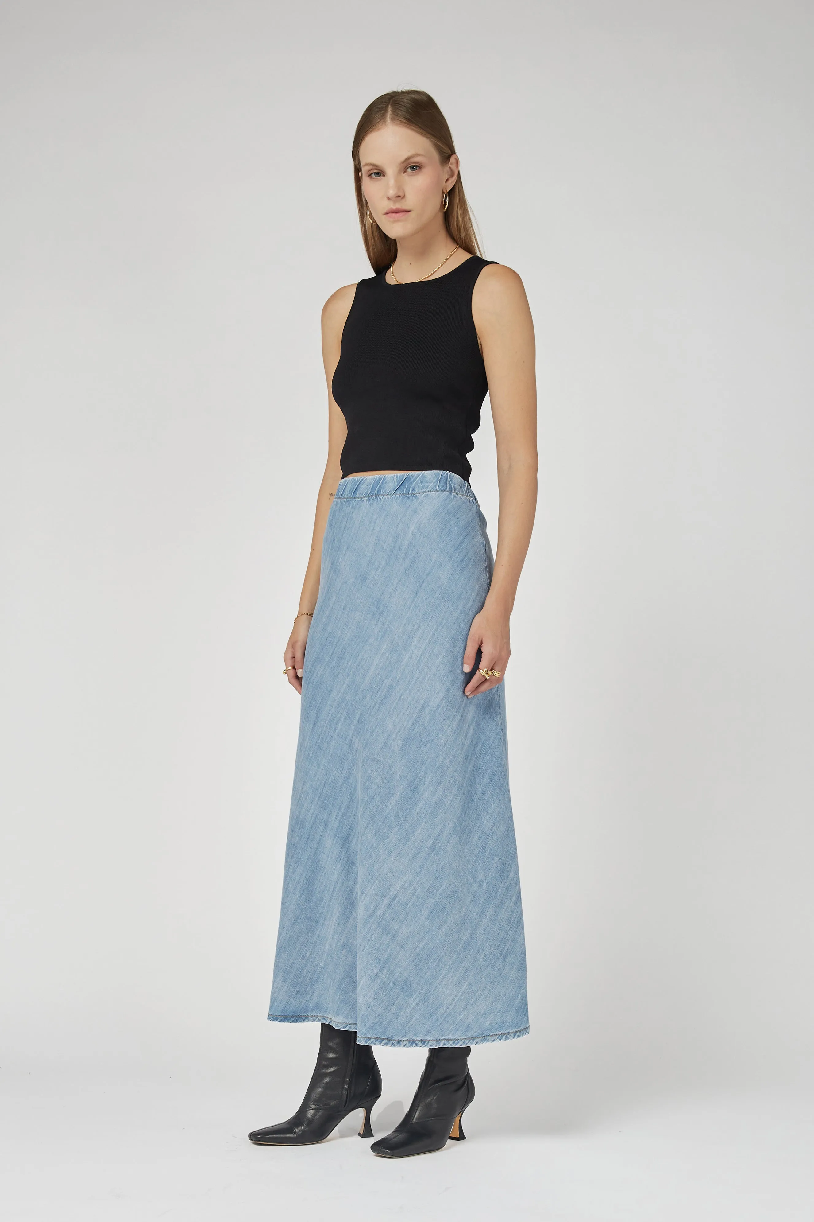 Gonna Tencel Denim Skirt