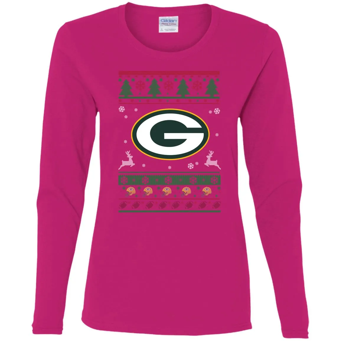 Green Bay Packers Logo Football Teams Ugly Christmas Sweater Women Long Sleeve Shirt