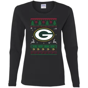 Green Bay Packers Logo Football Teams Ugly Christmas Sweater Women Long Sleeve Shirt