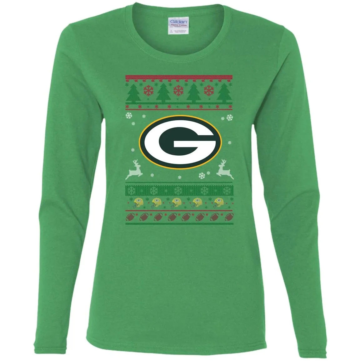 Green Bay Packers Logo Football Teams Ugly Christmas Sweater Women Long Sleeve Shirt