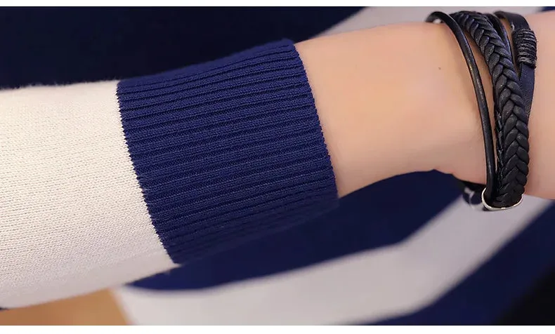 Heißer verkauf männer pullover 2022 Frühling Herbst neue studenten South Koreanische Dünne jugend gestreiften pullover rot und schwarz zwei farben M-XXL