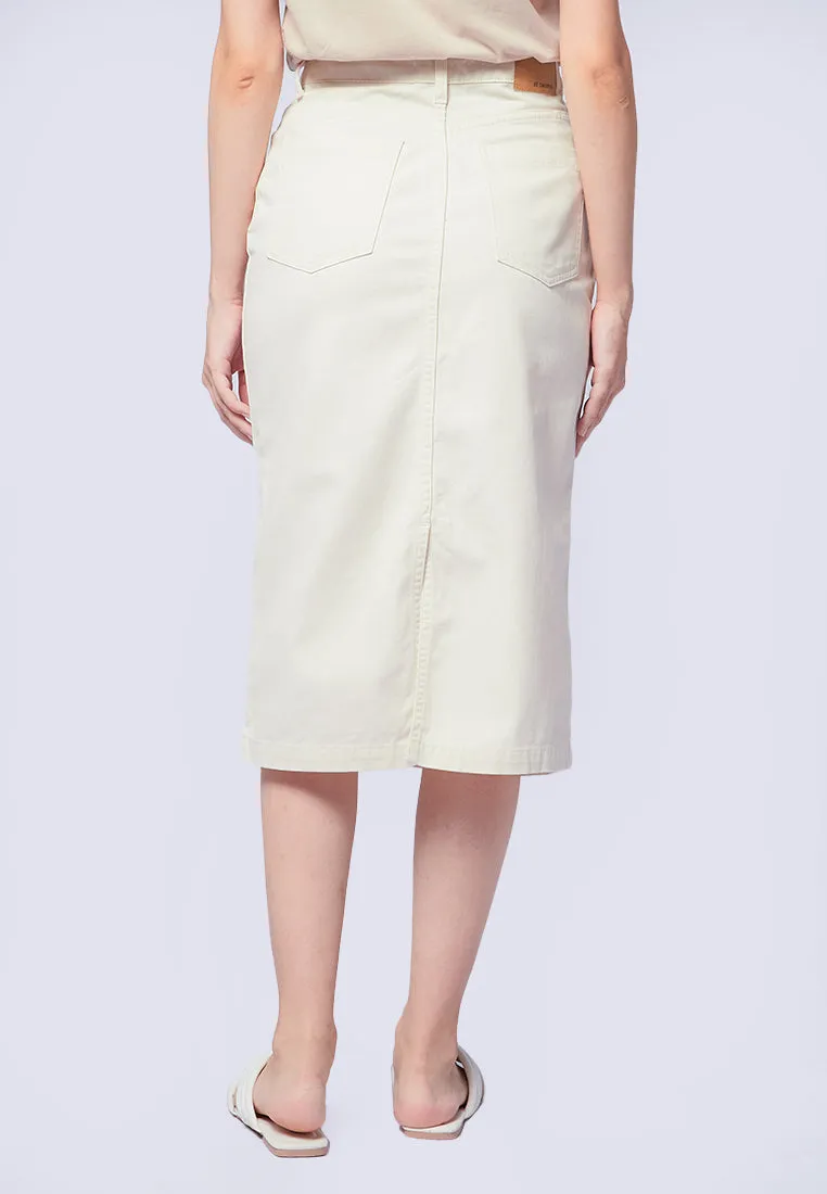 High Waist Midi Pencil Skirt