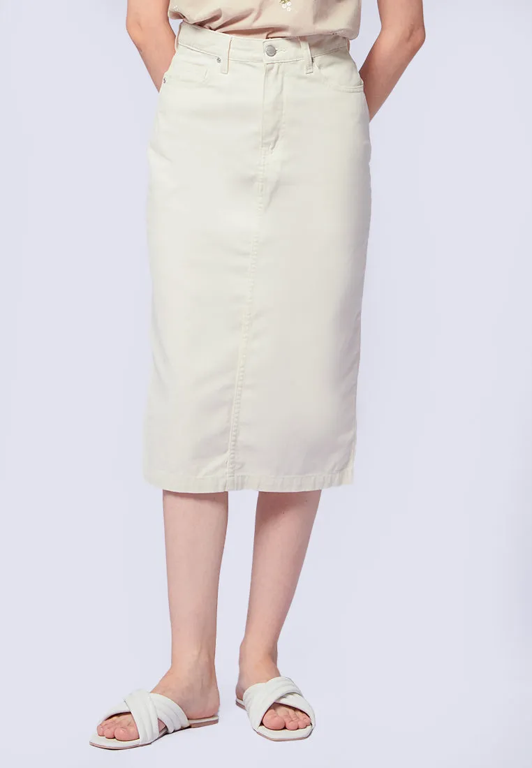 High Waist Midi Pencil Skirt