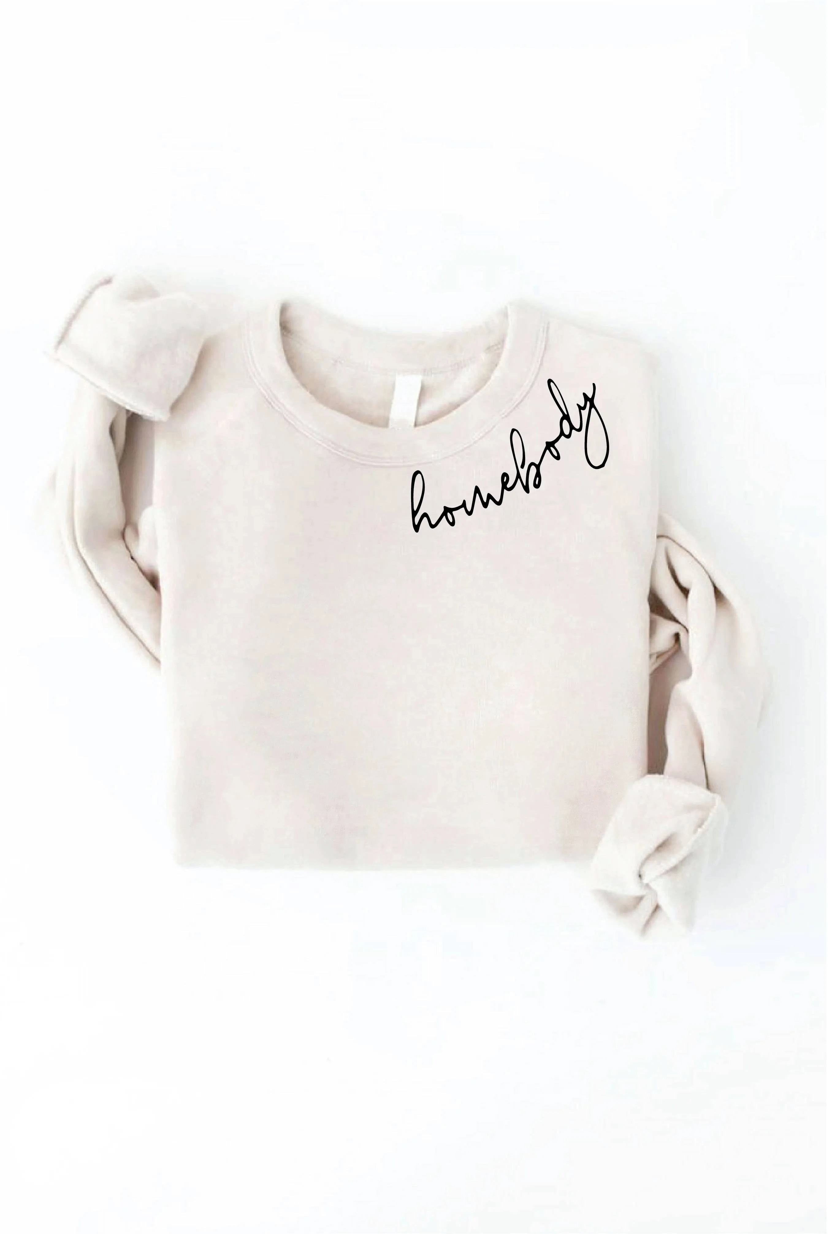 Homebody Collar Print Graphic Sweatshirt