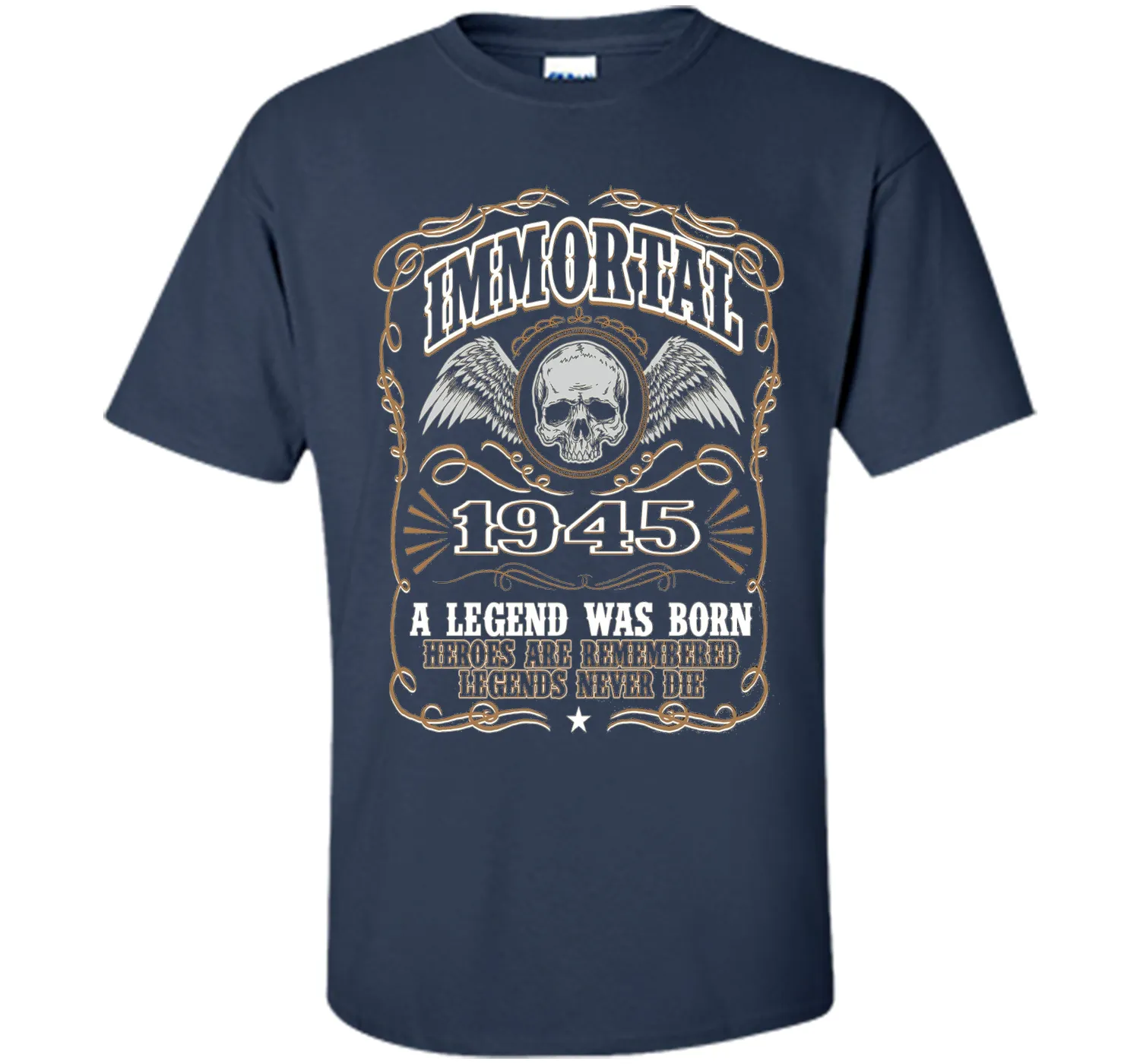 Immortal 1945 T-Shirt. 71st Birthday Gift For Men.