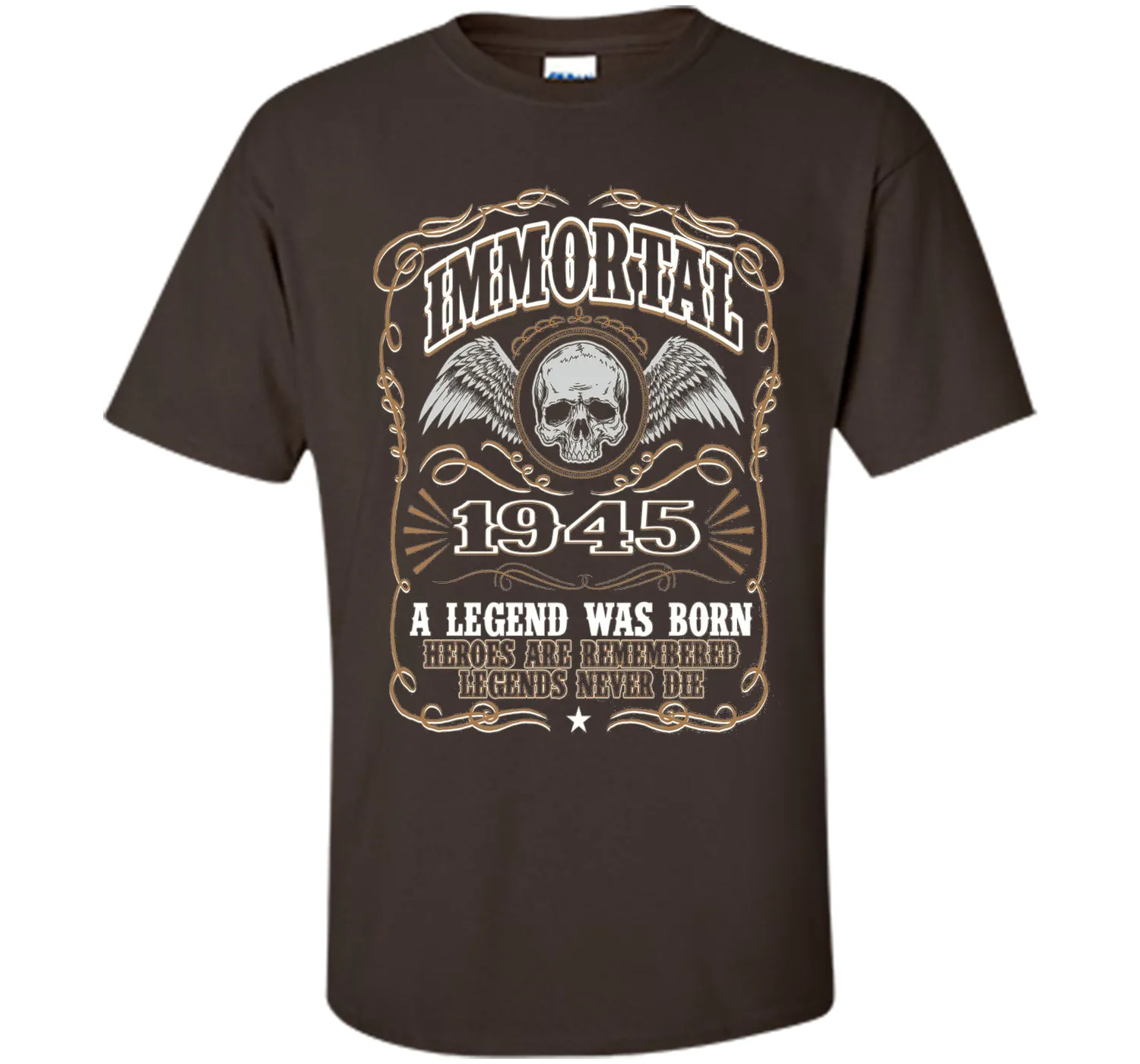Immortal 1945 T-Shirt. 71st Birthday Gift For Men.