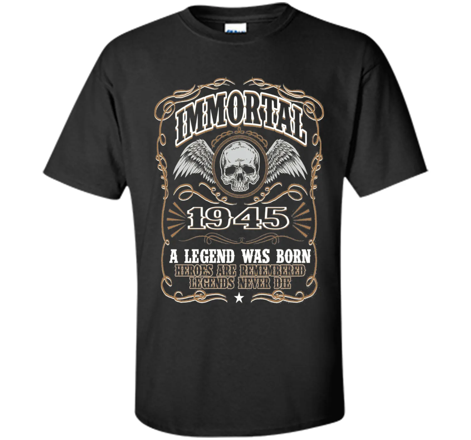 Immortal 1945 T-Shirt. 71st Birthday Gift For Men.