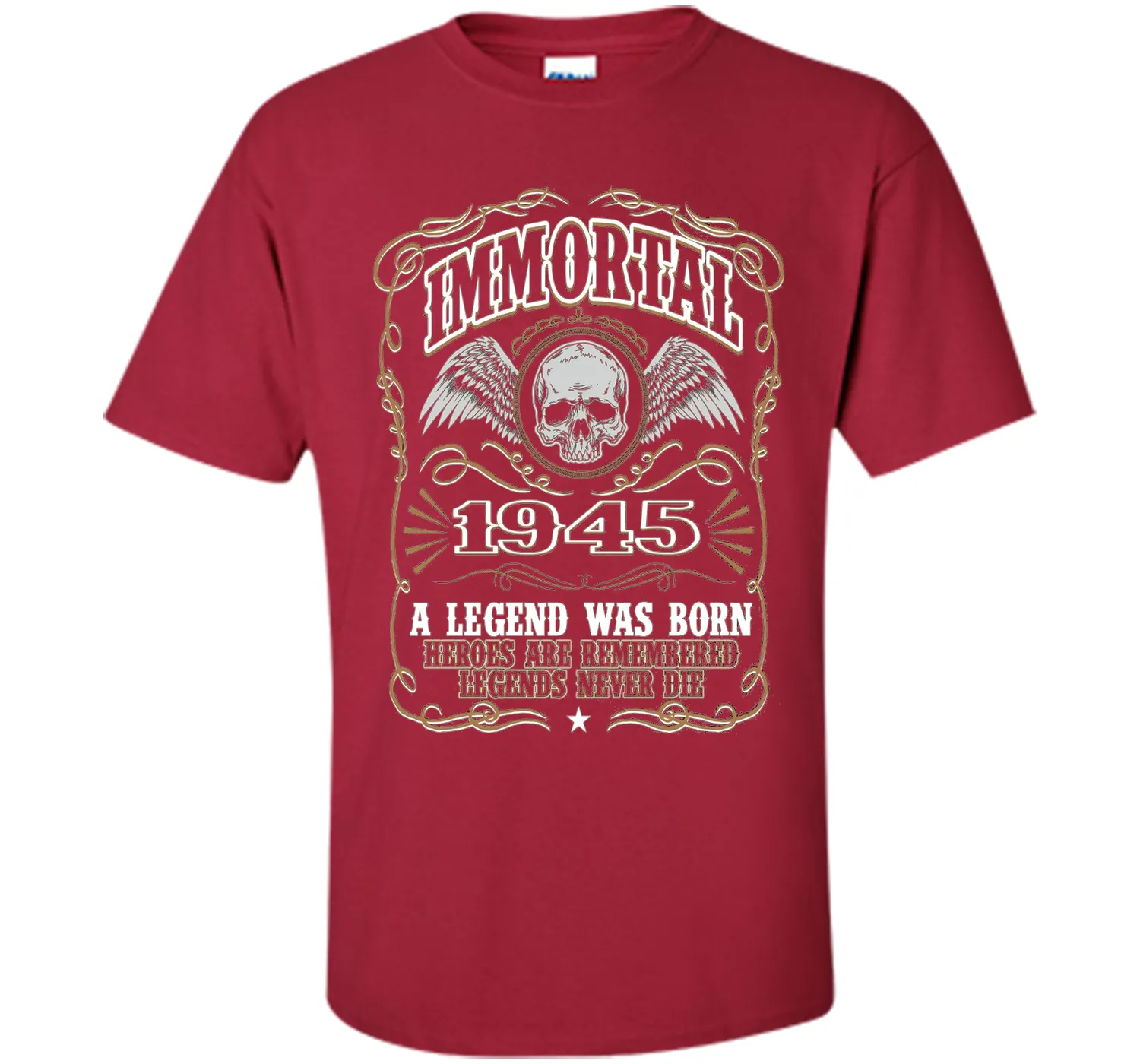 Immortal 1945 T-Shirt. 71st Birthday Gift For Men.