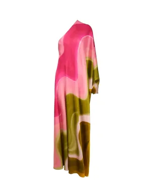 Inu Tunic Dress Saturated Waves (Olive/Pink)