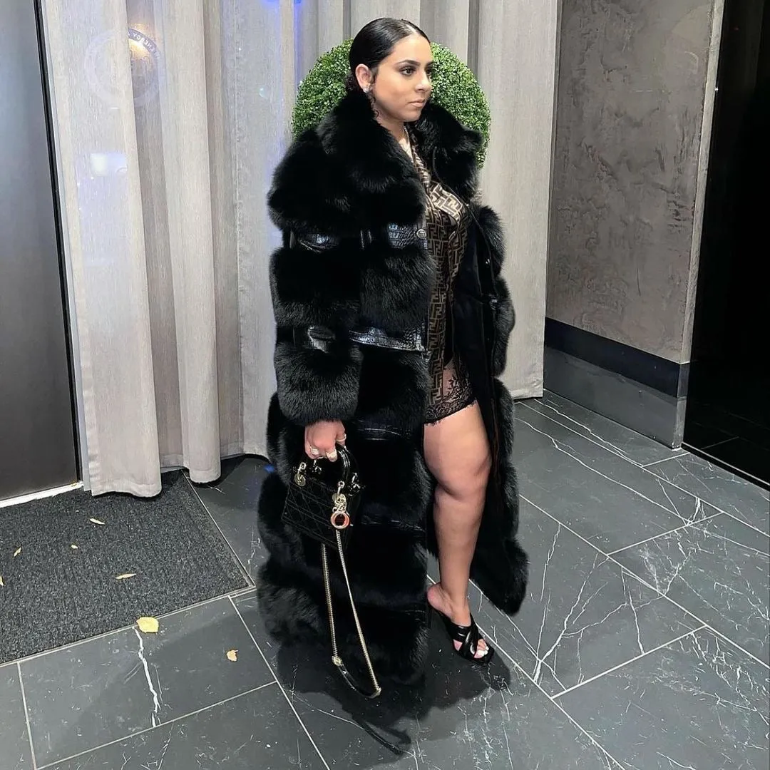 ISTYLEBYSONIA 4IN1 NADIA FOX FUR COAT