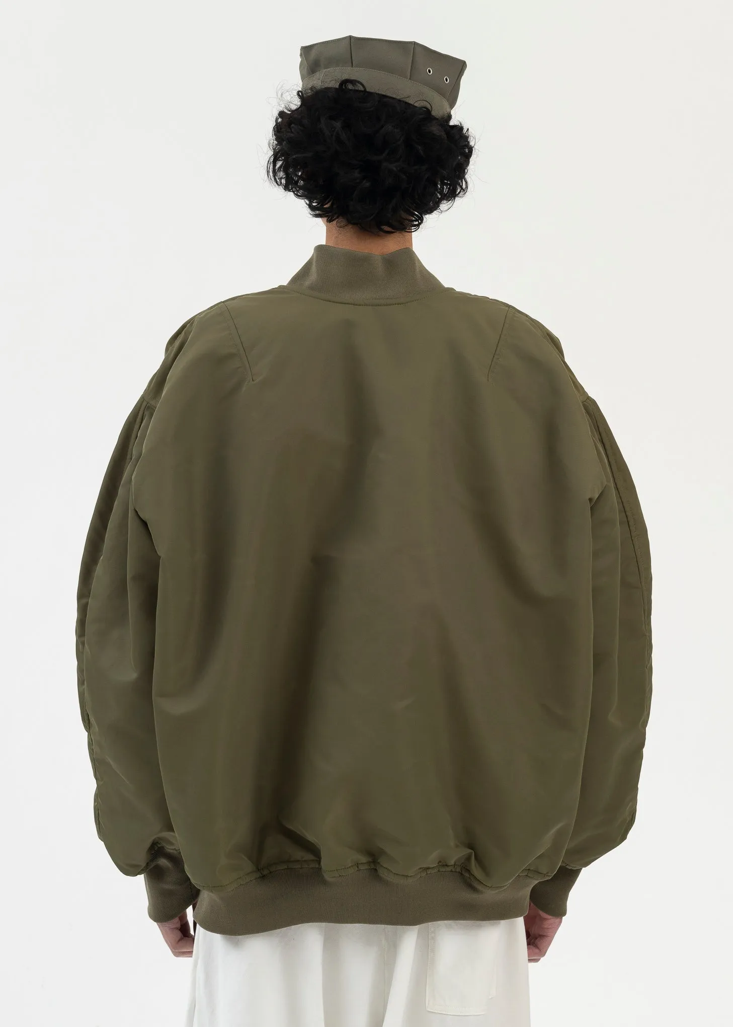 Khaki Zip Bomber Jacket