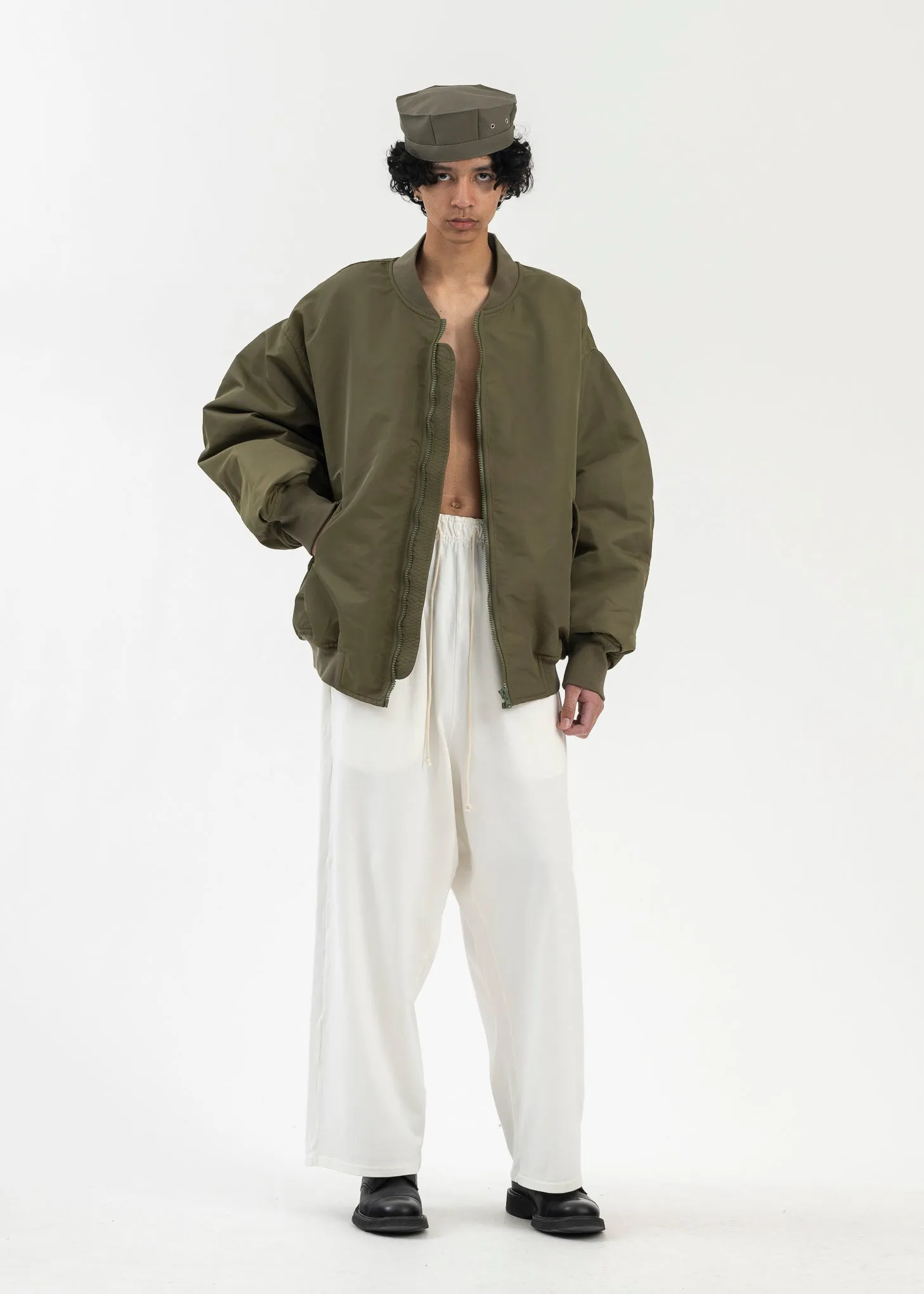 Khaki Zip Bomber Jacket