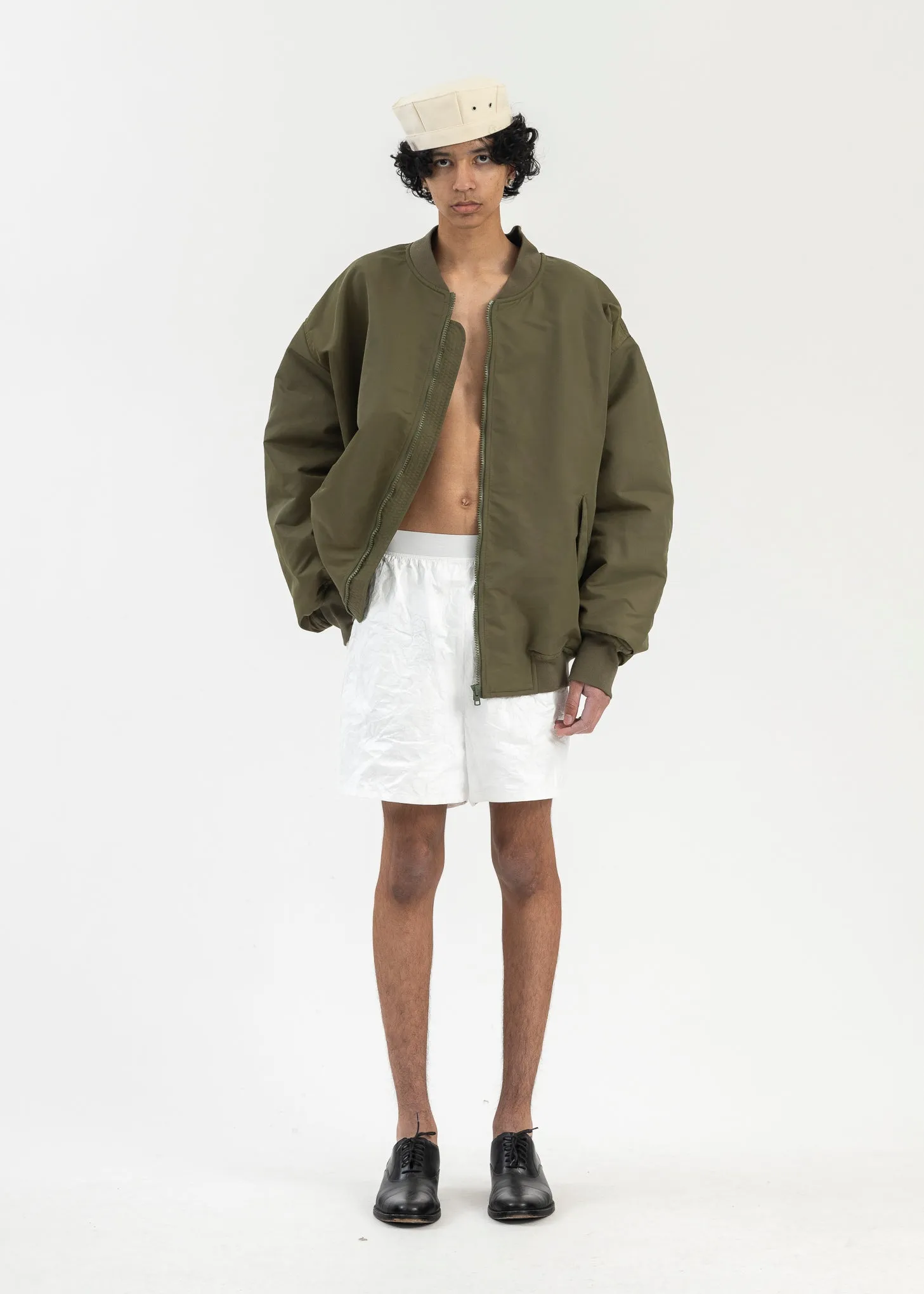Khaki Zip Bomber Jacket