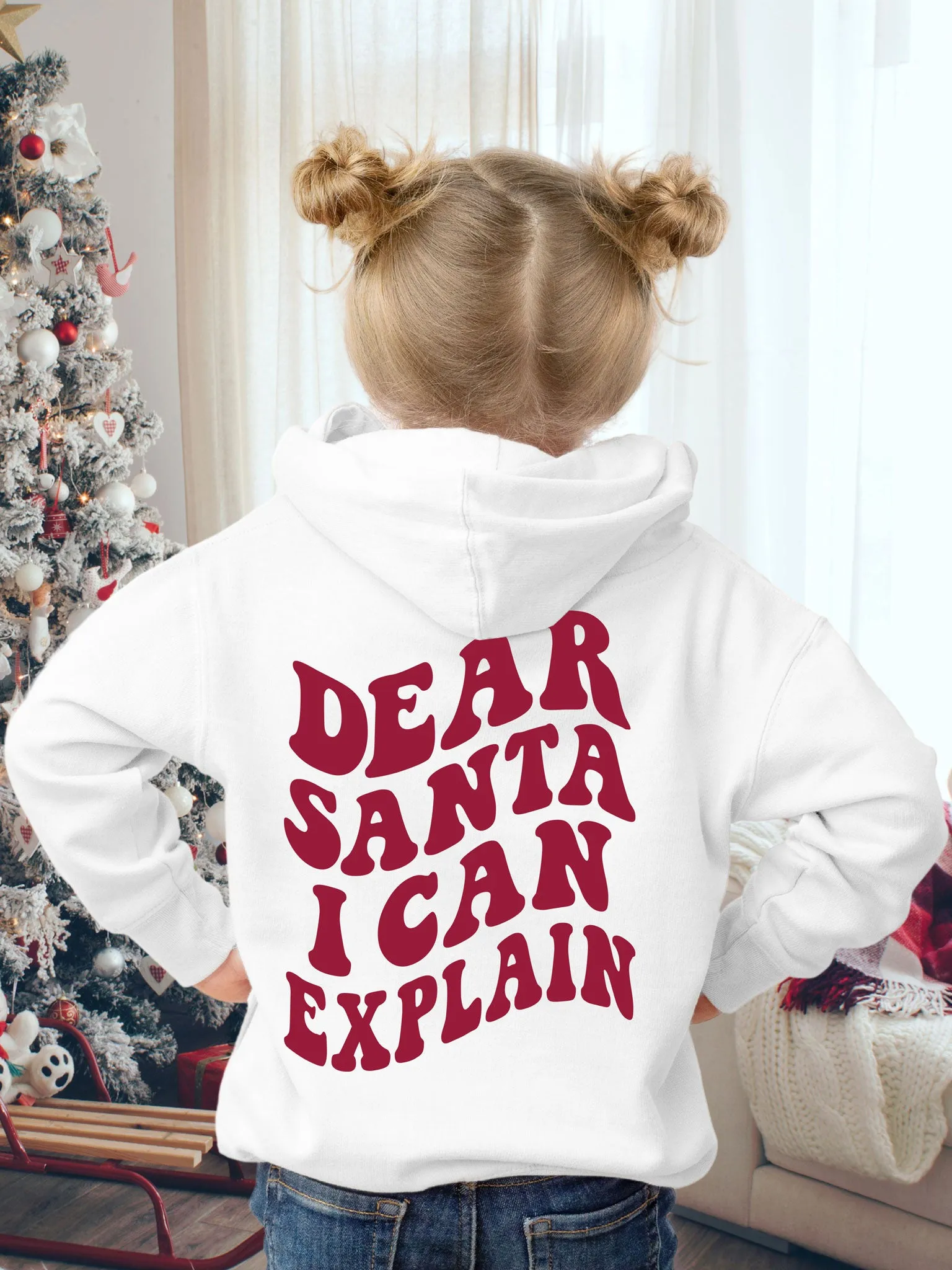 Kids Dear Santa I Can Explain Hoodie - New!