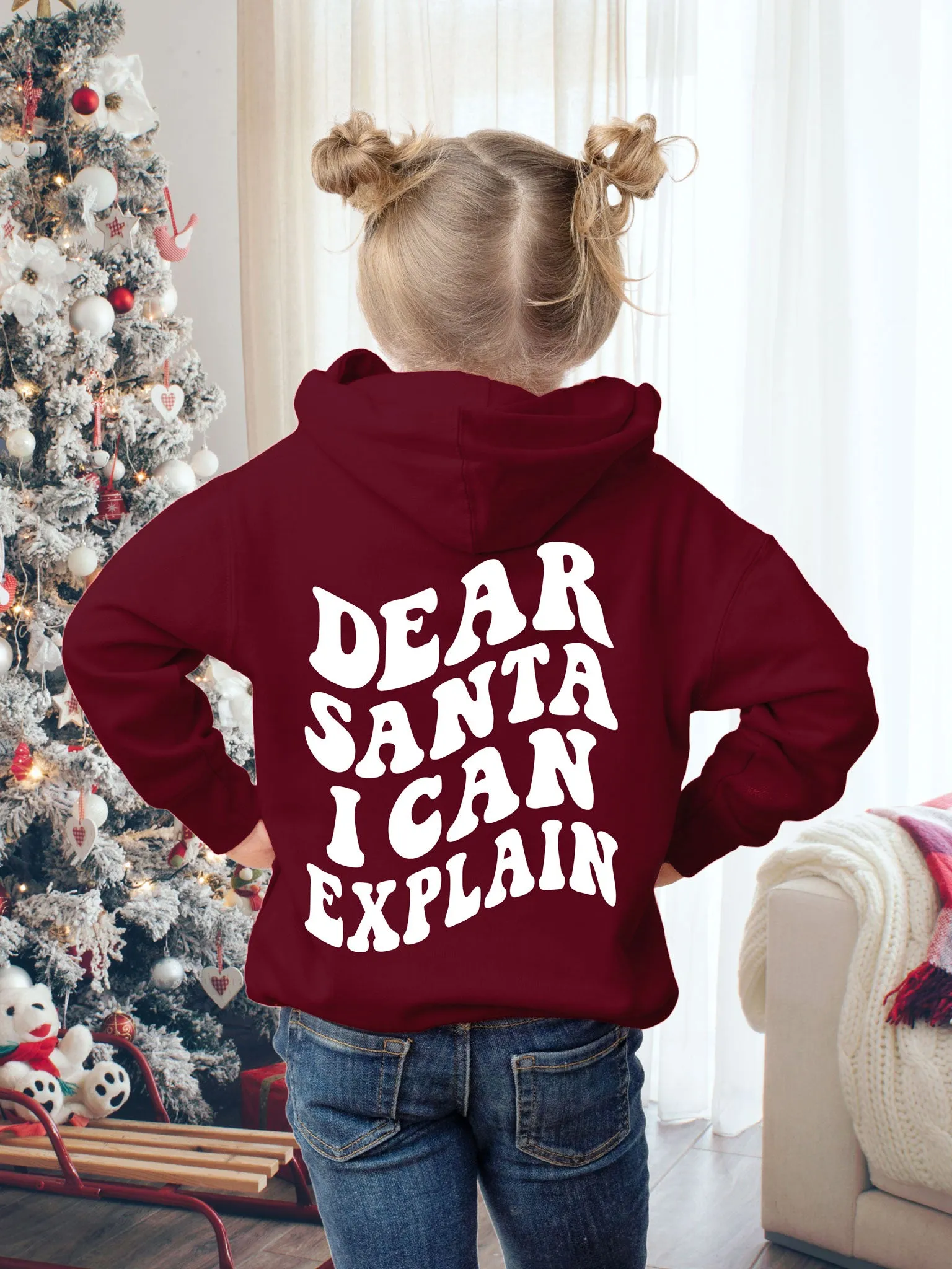 Kids Dear Santa I Can Explain Hoodie - New!