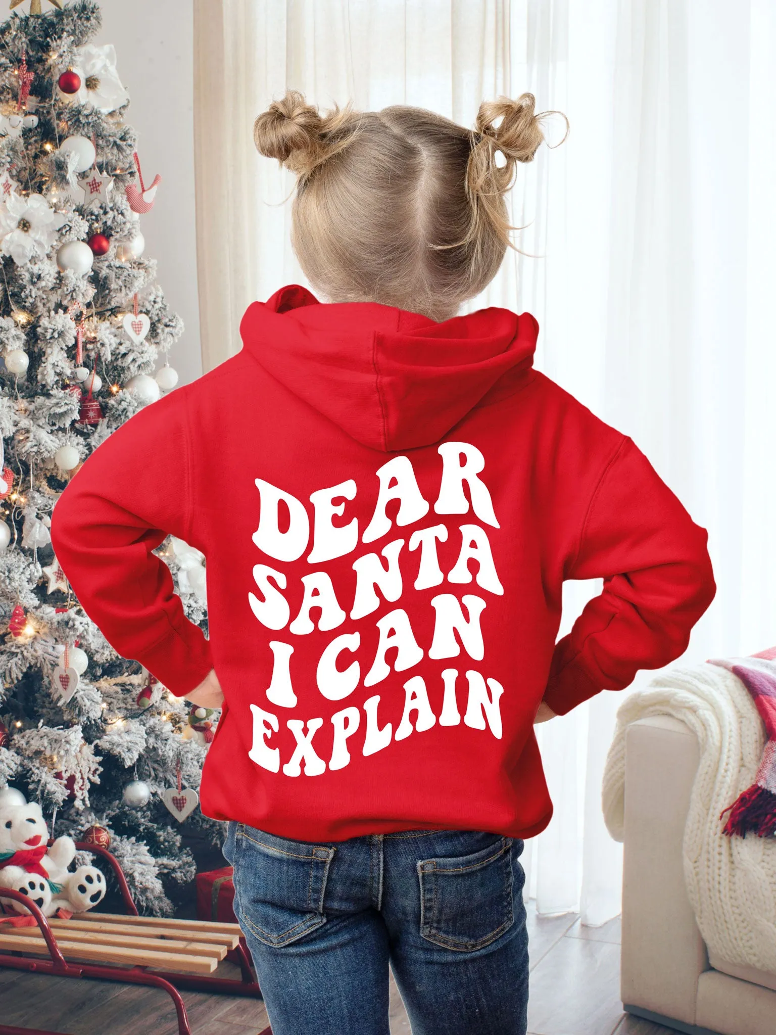 Kids Dear Santa I Can Explain Hoodie - New!