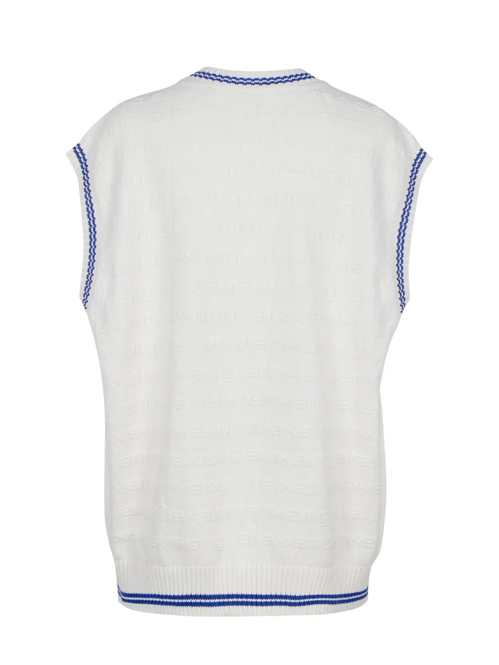 Logo Stripe Tunic V-Neck Vest Off White Marine