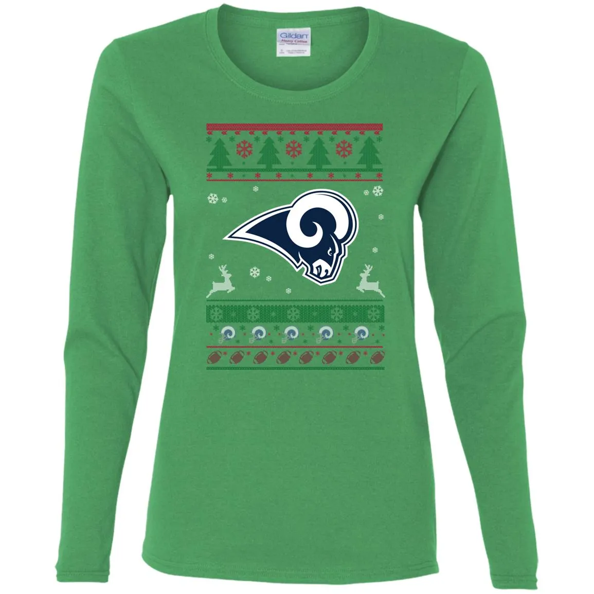 Los Angeles Rams Logo Football Teams Ugly Christmas Sweater Women Long Sleeve Shirt