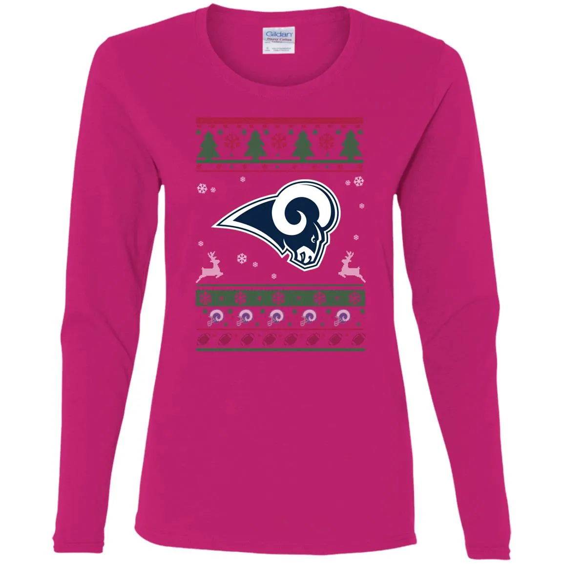 Los Angeles Rams Logo Football Teams Ugly Christmas Sweater Women Long Sleeve Shirt