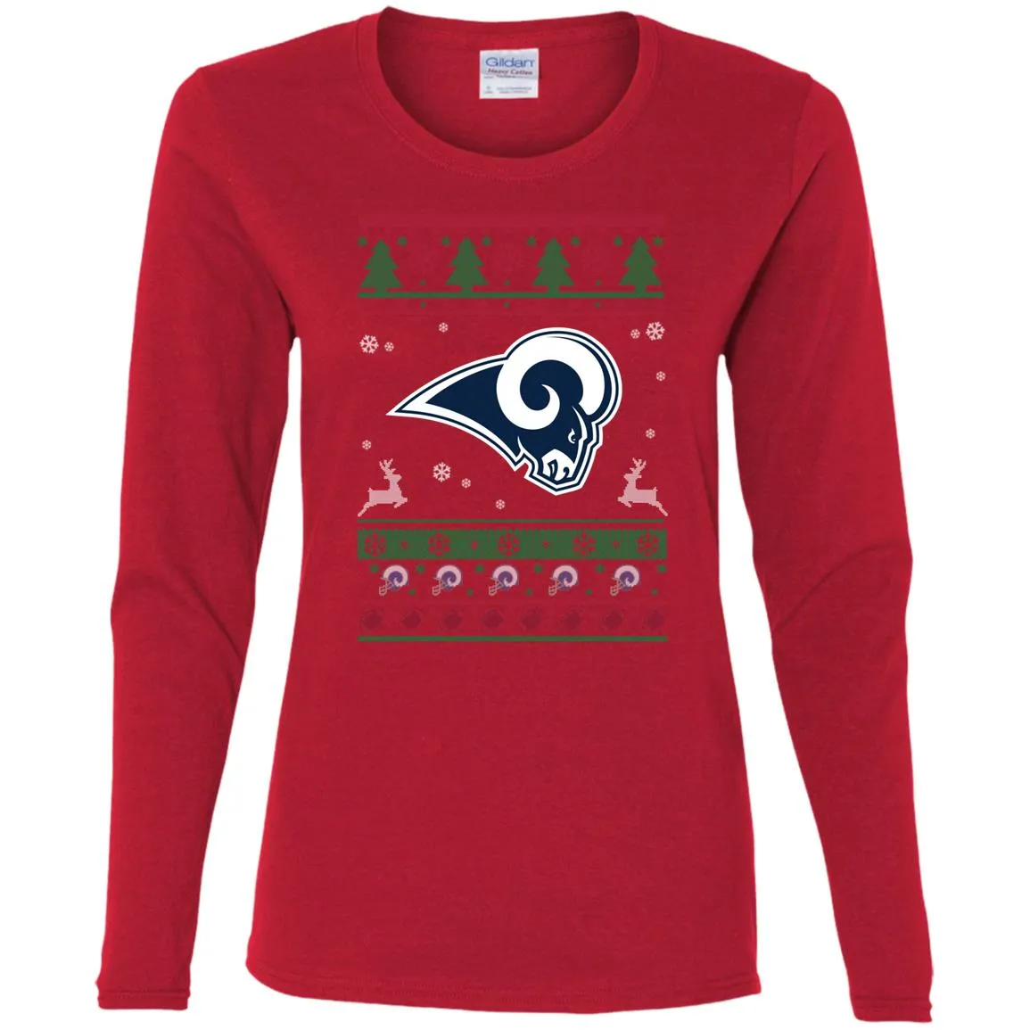 Los Angeles Rams Logo Football Teams Ugly Christmas Sweater Women Long Sleeve Shirt