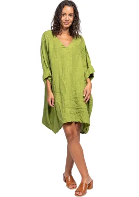 Made In Italy Oversized Linen Plus Size Tunic Top