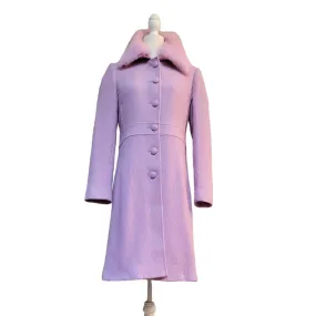 Marciano Wool Coat with Removable Rabbit Fur Collar Medium