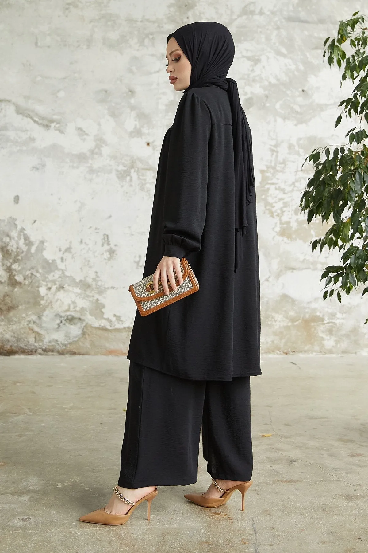 MDS Women Arfa Ayrobin Buttoned Casual Suit - Black - Mazarrón
