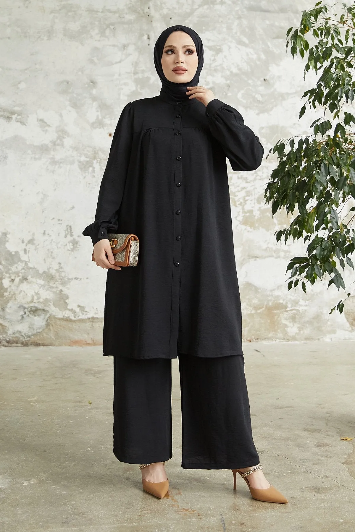 MDS Women Arfa Ayrobin Buttoned Casual Suit - Black - Mazarrón