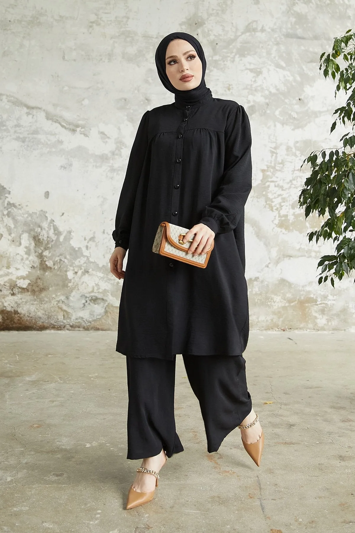 MDS Women Arfa Ayrobin Buttoned Casual Suit - Black - Mazarrón