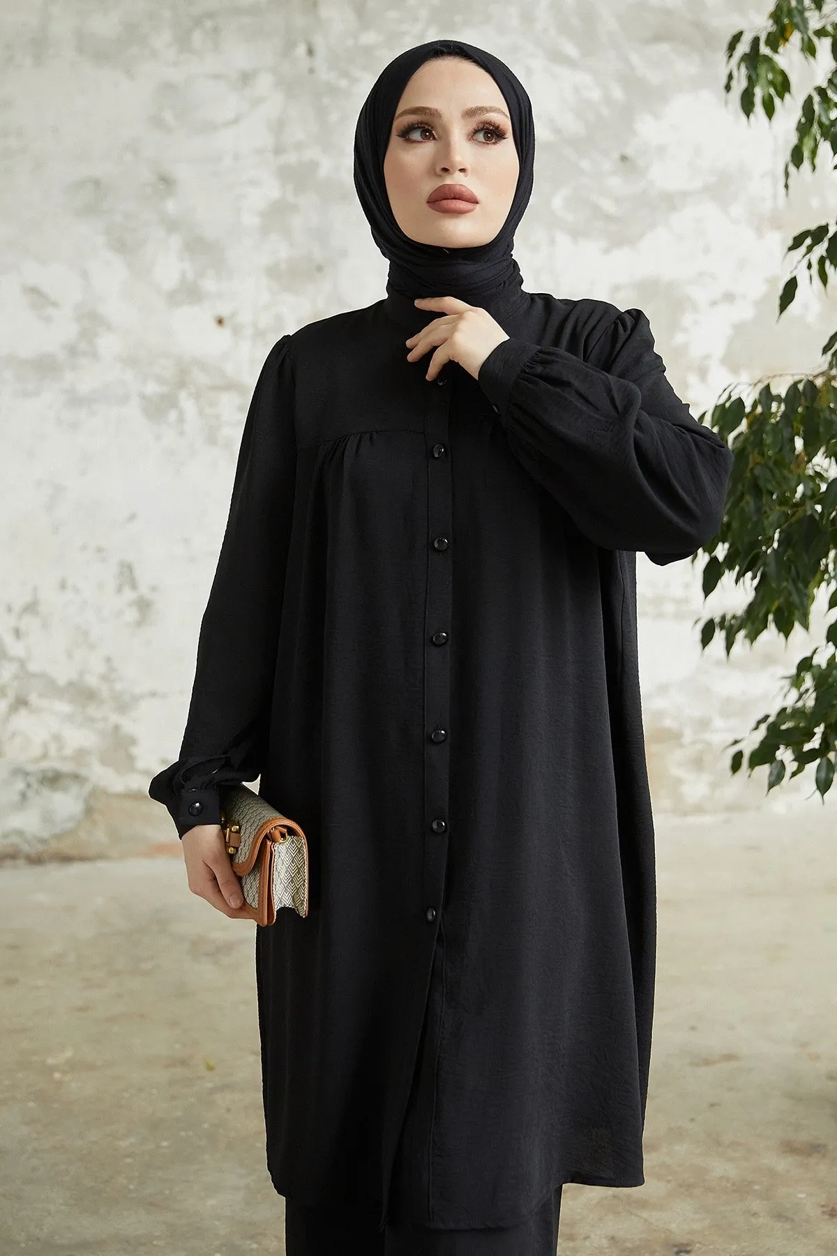 MDS Women Arfa Ayrobin Buttoned Casual Suit - Black - Mazarrón