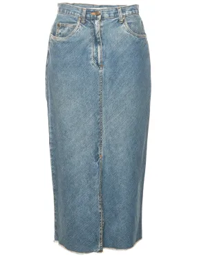 Medium Wash Denim Midi Skirt - M