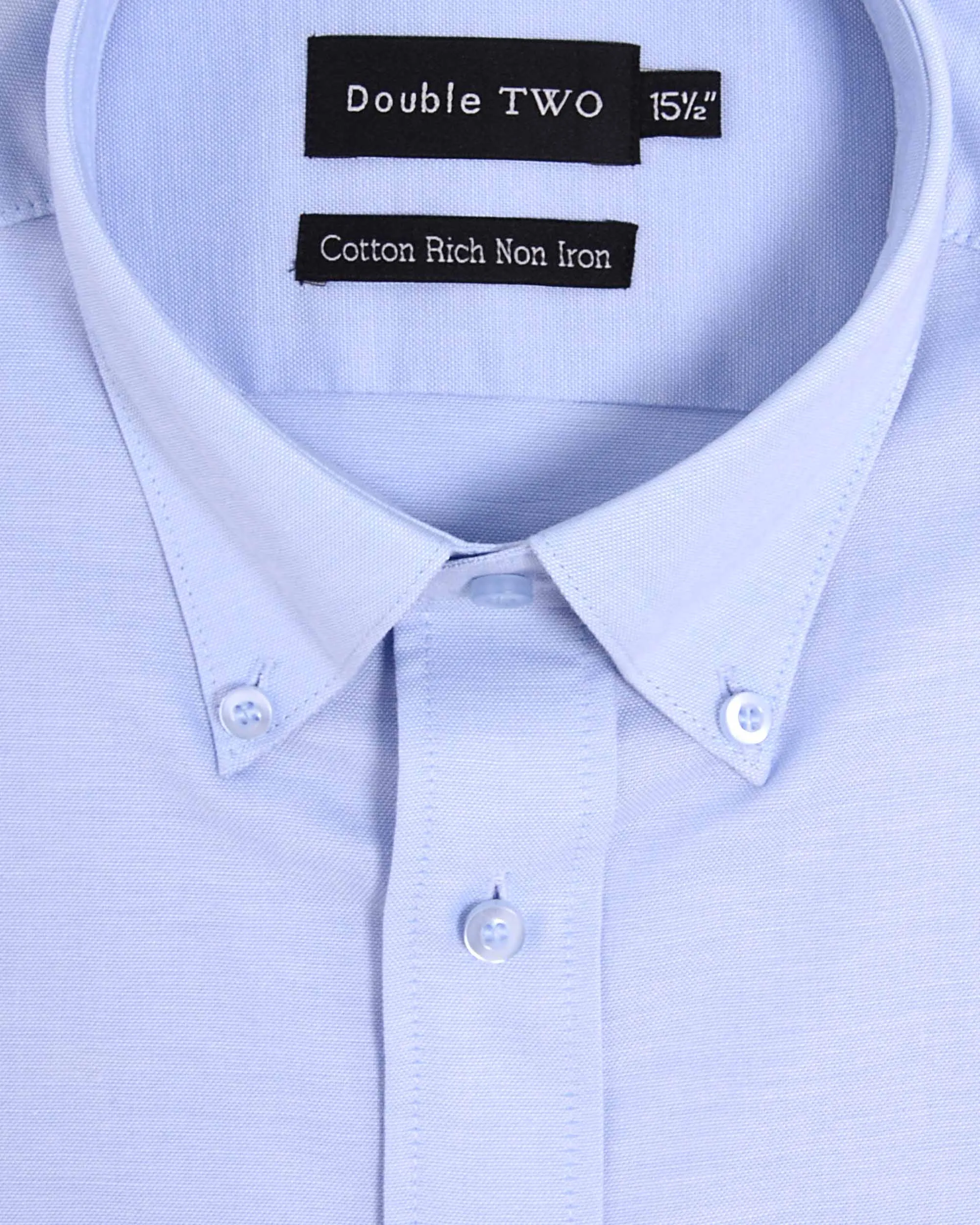 Mens Blue Oxford Button Down Long Sleeve Shirt