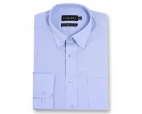 Mens Blue Oxford Button Down Long Sleeve Shirt