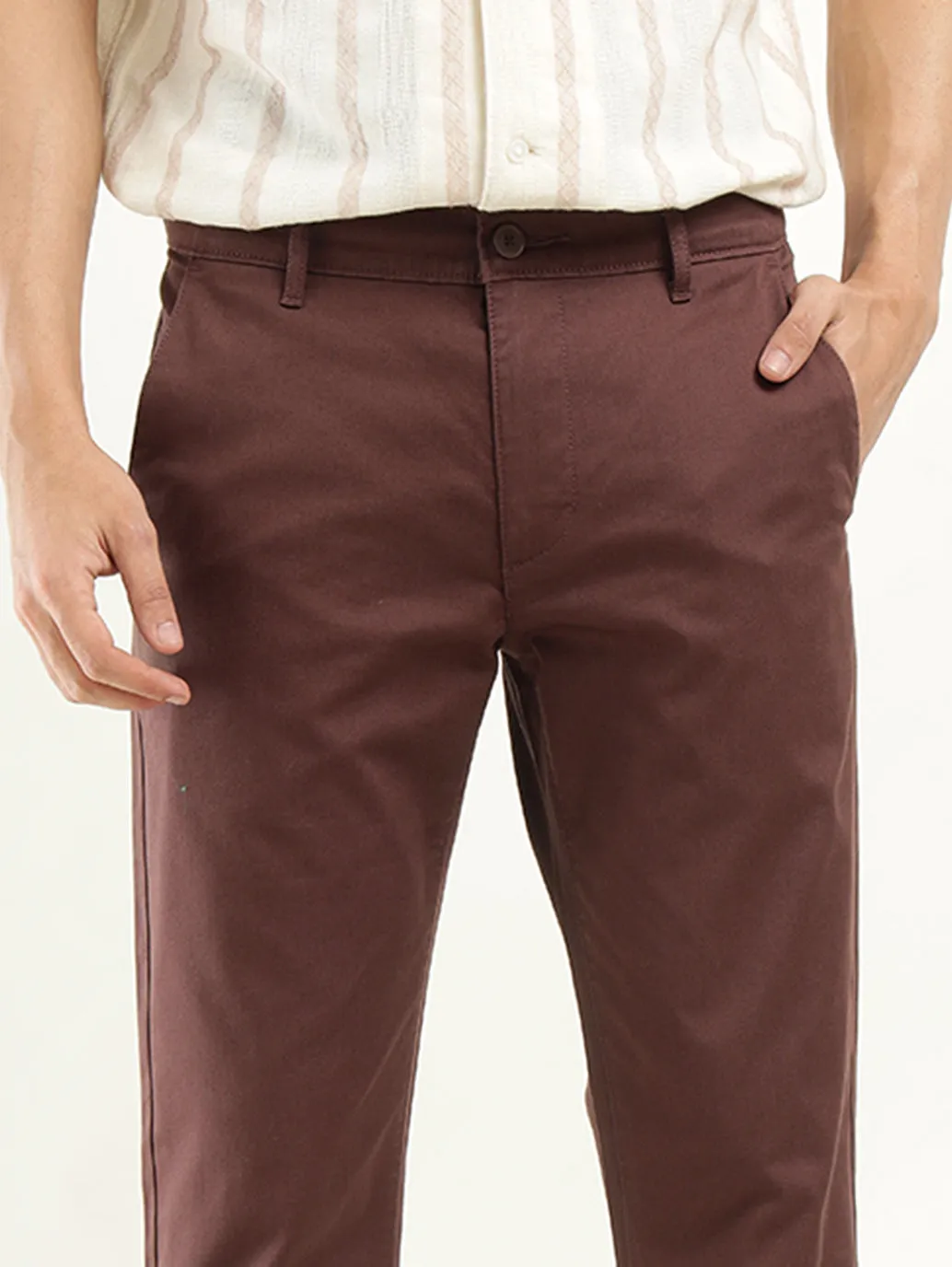 Men's Brown Slim Fit Chinos