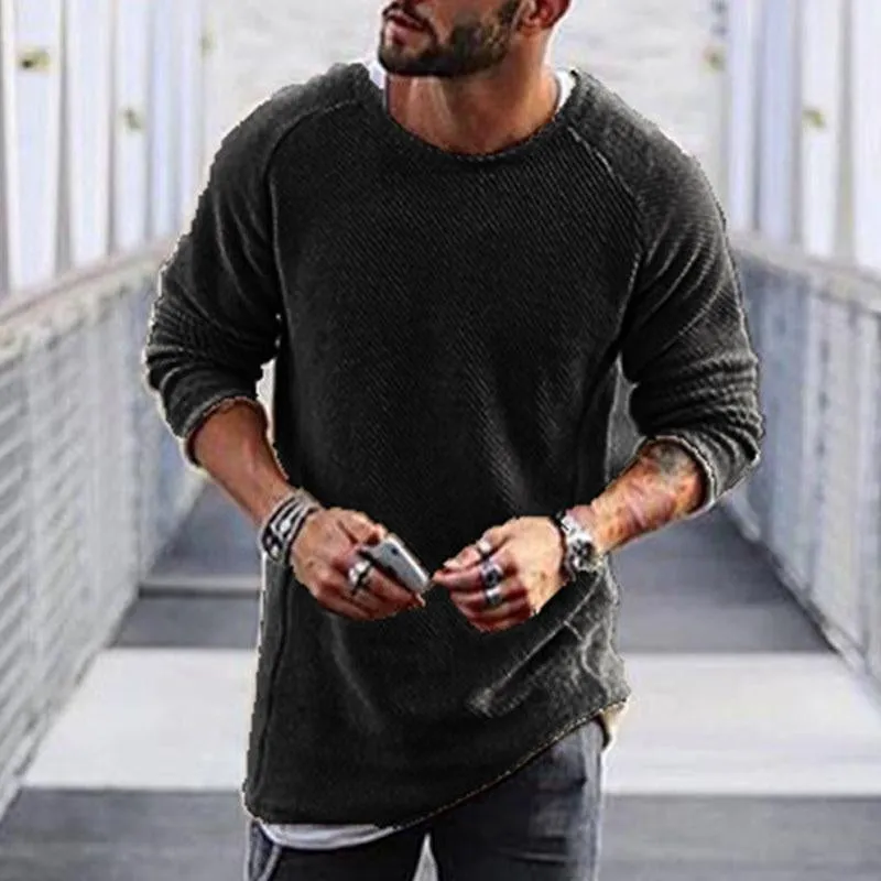 Men's Casual Round Neck Long Sleeve Knit Sweater 28511938M