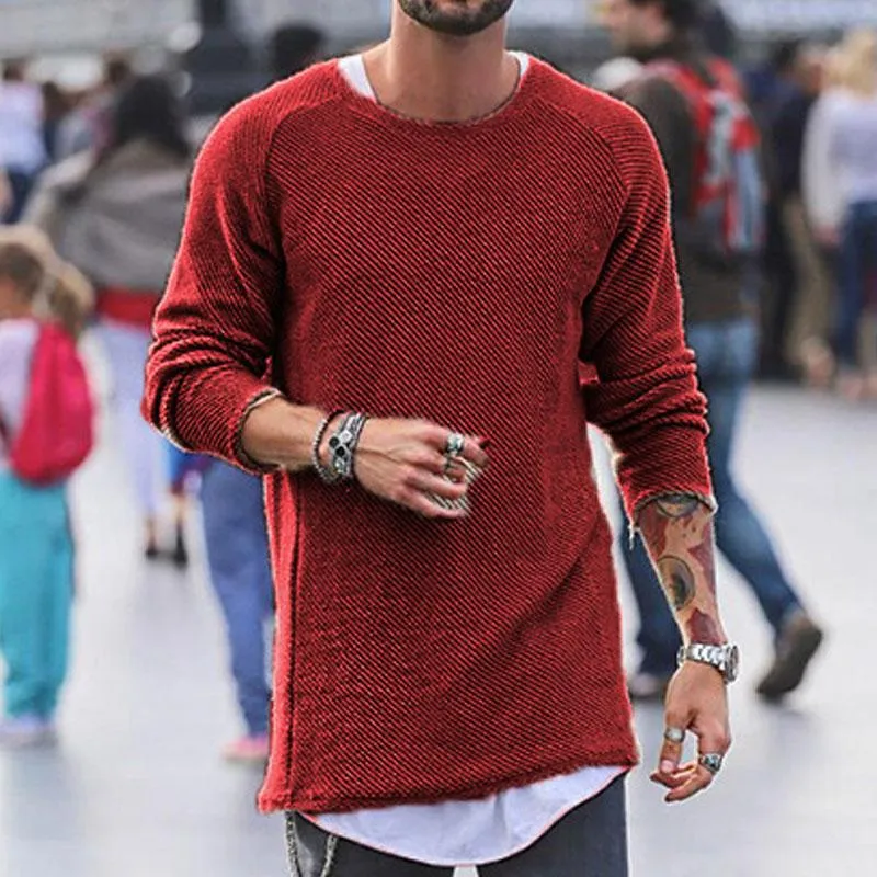 Men's Casual Round Neck Long Sleeve Knit Sweater 28511938M