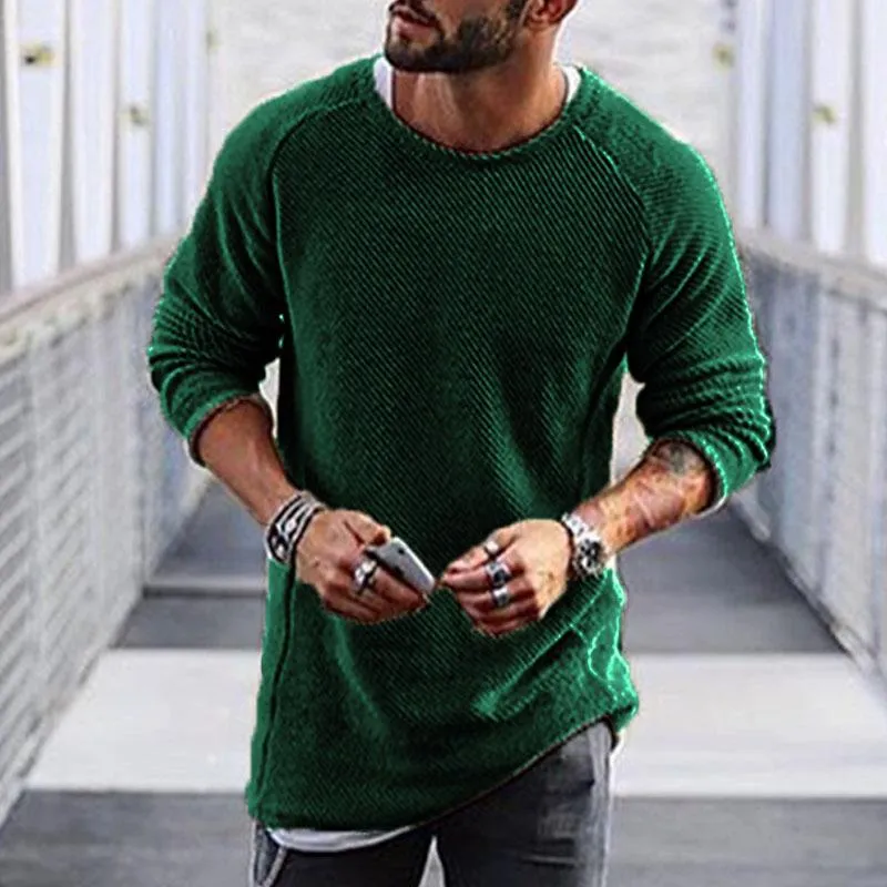 Men's Casual Round Neck Long Sleeve Knit Sweater 28511938M