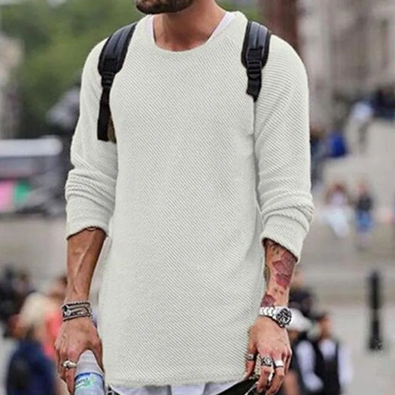 Men's Casual Round Neck Long Sleeve Knit Sweater 28511938M
