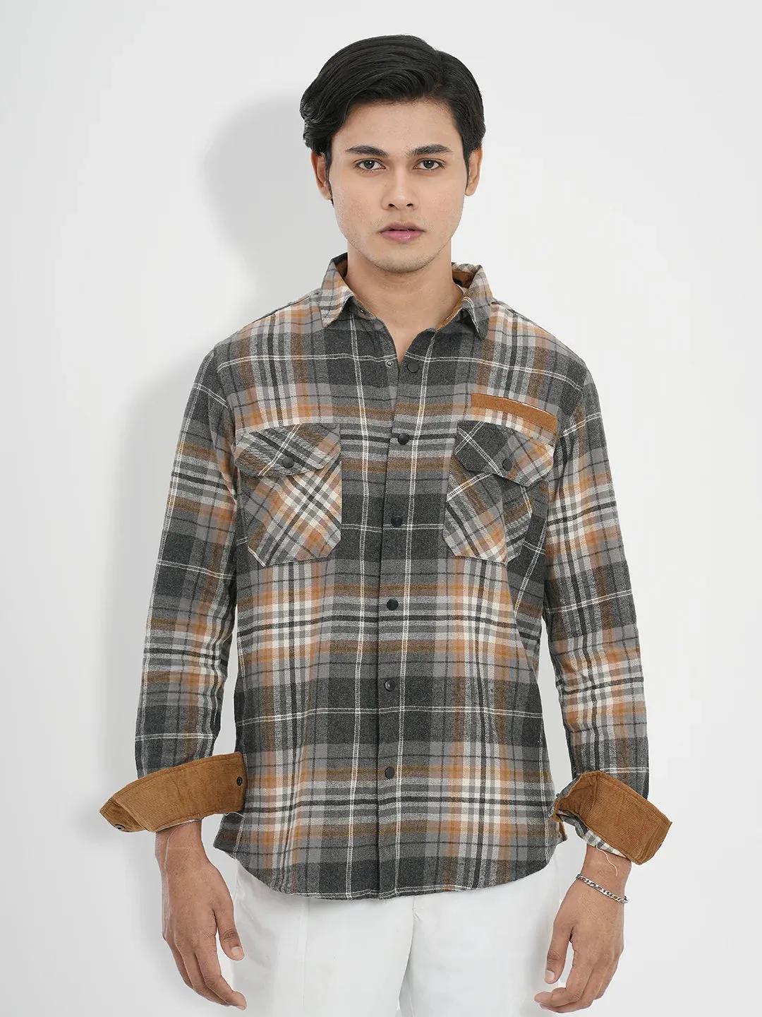 Men's Flannel Casual Shirt in Plaid