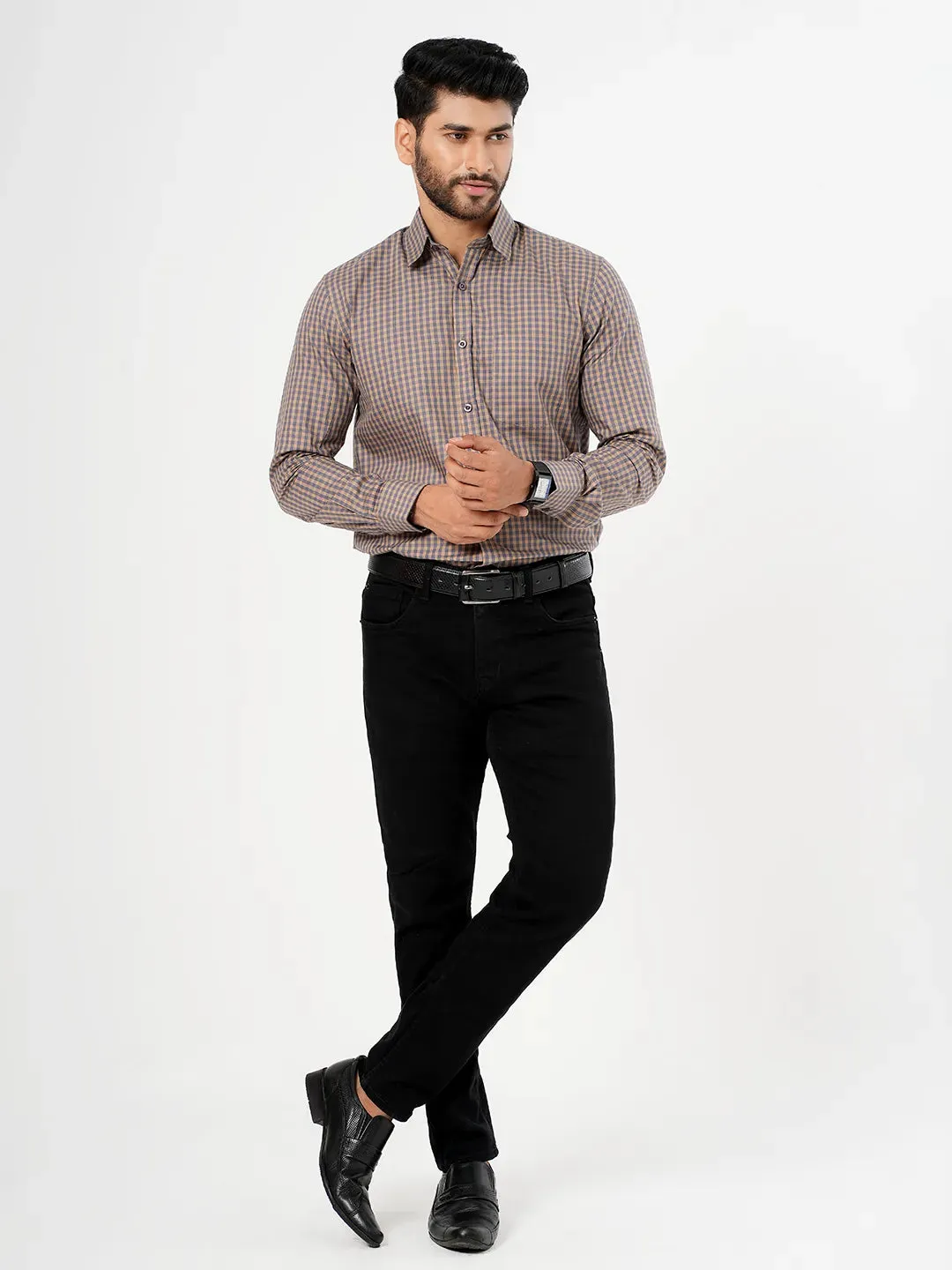Men's Micro Check Formal Shirt