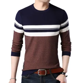 Men's O-neck Striped Knitwear Sweater